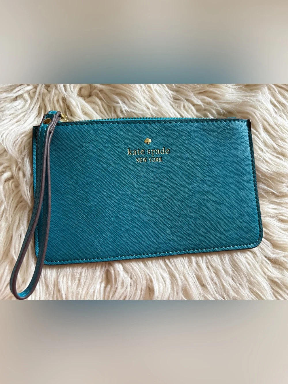KATE SPADE NEW YORK Wristlet Wallet Clutch Teal Leather Fresh Air New w/out Tags